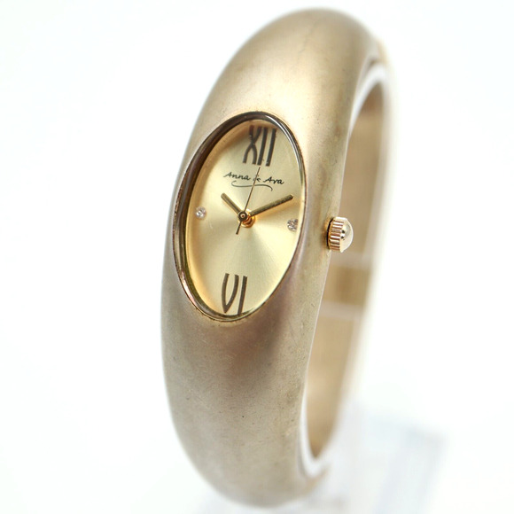 Anna & Ava Accessories - Anna & Ava Gold Tone Cuff Watch 20mm Oval Dial with New Battery